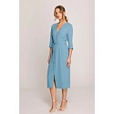 Šaty S396 zavazovací tyrkysově modré - Stylove