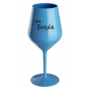 PANI BOŽSKÁ - modrý nerozbitný pohár na víno 470 ml