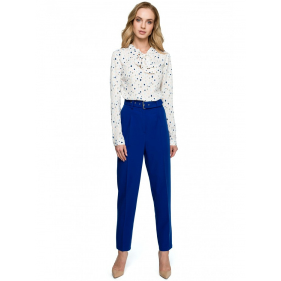 Klasické kalhoty s páskem S124 modré - Stylove