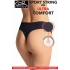 Dámské tanga SPORT STRING RIB ULTRA COMFORT Černá - Gatta