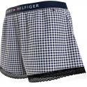 Dámské pyžamové šortky WOVEN SHORT PRINT UW0UW04944 02G tm. modro-bílé - Tommy Hilfiger