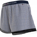 Dámské pyžamové šortky WOVEN SHORT PRINT UW0UW04944 02G tm. modro-bílé - Tommy Hilfiger