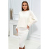 Dámský svetrový set halenka + šaty 24647 Ecru - Kesi