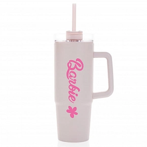BARBIE - světle růžový cestovní hrnek s průhledným víčkem 900 ml BARBIE - světle růžový cestovní hrnek s průhledným víčkem 900 ml