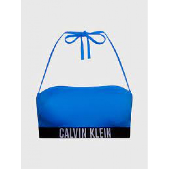 Dámská plavková podprsenka Bandeau KW0KW01966 C4X modrá-černá - Calvin Klein