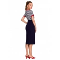 Sukně s vysokým pasem S297 tmavě modrá - Stylove