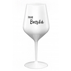 PANI BOŽSKÁ - biely nerozbitný pohár na víno 470 ml