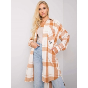 Dámská hrubá košile EM KS 604.67P hnědá - Exmoda