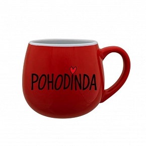 POHODINDA - červený keramický hrníček 300 ml