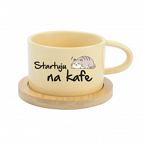 STARTUJU NA KAFE - žlutý hrníček makronka 200 ml