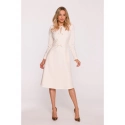 Šaty s mašlí S414 slonová kost - Stylove
