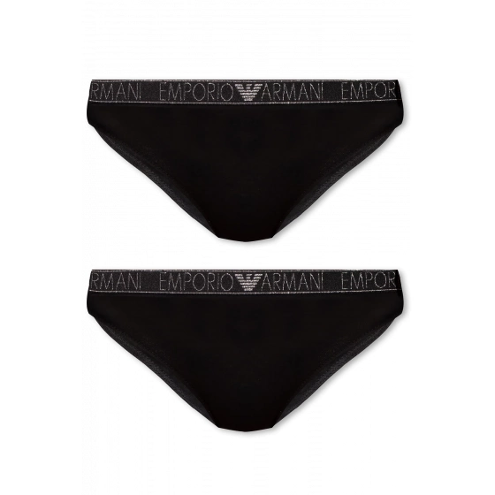 Dámské kalhotky 2PACK 163334 3F223 00020 černé - Emporio Armani