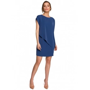 Dámské vrstvené šaty S262 šedomodré - Stylove