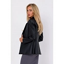 Dámské sako z umělé kůže  M748 černé - Moe