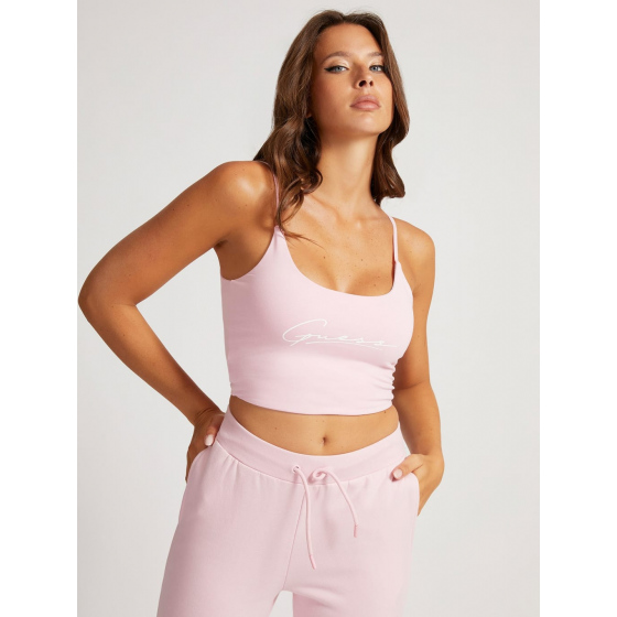 Dámský crop top O1BA10KASI1 - G6S4 - Pastelově růžová - Guess