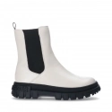 Dámské kotníkové boty T3A5-33058-1355101-101 Ecru s černou - Tommy Hilfiger
