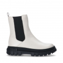 Dámské kotníkové boty T3A5-33058-1355101-101 Ecru s černou - Tommy Hilfiger