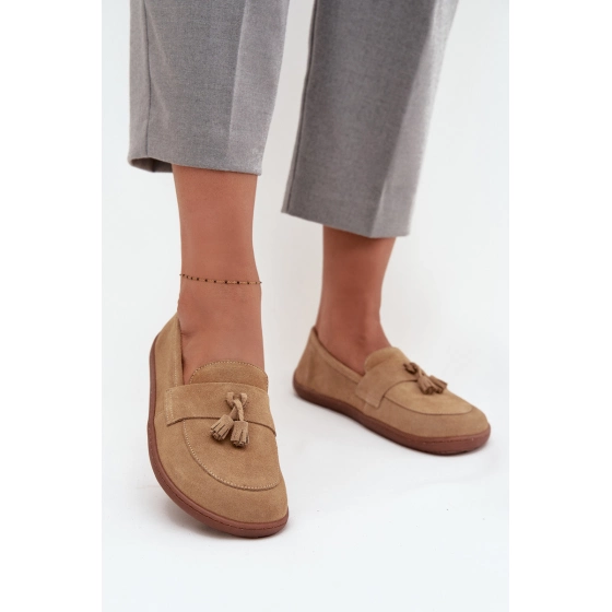 Dámské mokasíny Barefoot 322 Béžová - Zazoo