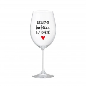 NEJLEPŠÍ BABIČCE NA SVĚTĚ - čirá sklenice na víno 350 ml