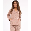 Dámské pyžamo Smile 4  482/434 Tmavě béžová vzor - Cornette