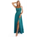 Dlouhé šaty 589-3  zelené se třpytkami - Numoco