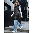 Dámská prošívaná vesta TY5257 s kapucí černá - FashionStreet 
