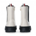 Dámské kotníkové boty T3A5-33058-1355101-101 Ecru s černou - Tommy Hilfiger