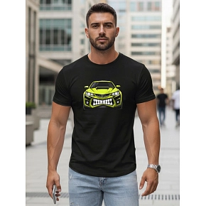 Pánské tričko s potiskem auta černé NX5015R - FashionStreet Pánské tričko s potiskem auta černé NX5015R - FashionStreet