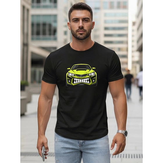 Pánské tričko s potiskem auta černé NX5015R - FashionStreet 