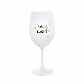 TEKUTÝ DÁREČEK - bílá  sklenice na víno 350 ml
