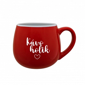 KÁVOHOLIK - červený keramický hrníček 300 ml KÁVOHOLIK - červený keramický hrníček 300 ml