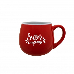 SUPER MÁMA (SPECIÁLNÍ EDICE) - červený keramický hrníček 300 ml