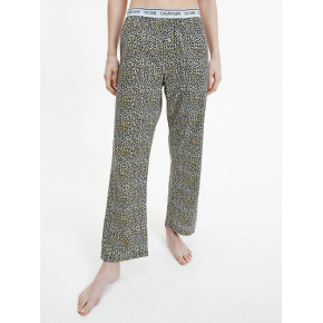 Dámské pyžamové kalhoty QS6433E - V4L Fialová se zvířecím vzorem - Calvin Klein