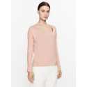 Dámský pyžamový top L/S CURVE NECK 000QS7006E FSR make-up - Calvin Klein
