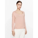 Dámský pyžamový top L/S CURVE NECK 000QS7006E FSR make-up - Calvin Klein