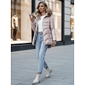 Dámská zimní bunda s kapucí TY4441 béžová - FashionStreet 