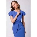Dámské šaty s páskem S336 Královská modř - Stylove