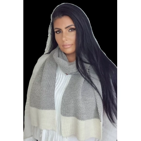 Dámská šála MEGAN šedá-béžová - Kamea