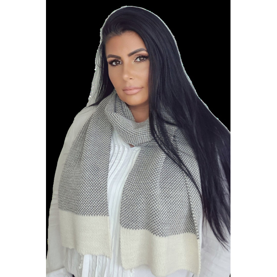 Dámská šála MEGAN šedá-béžová - Kamea