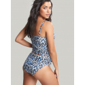 Dámská horní díl plavek Serengeti Balcony Tankini SW1651Modro-černo-bílá - Panache
