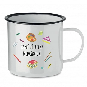 Personalizovaný retro plecháček pro paní učitelku/pana učitele (pomůcky)