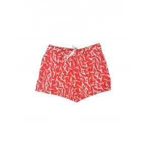 Pánské koupací kraťasy KM00802 0GM červená/bílá - Calvin Klein