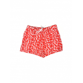 Pánské koupací kraťasy KM00802 0GM červená/bílá - Calvin Klein