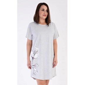 Dámská noční košile Nicol Šedá s potiskem - Vienetta Dámská noční košile Nicol Šedá s potiskem - Vienetta