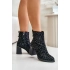 Dámské kotníkové boty na podpatku CR42-192 Černá - D§A