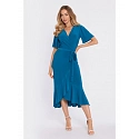 Zavinovací midi šaty M912 mořsky modré - Stylove