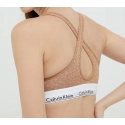 Dámská sportovní podprsenka QF1654E 796 hnědá/vzor - Calvin Klein