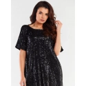 Dámské mini šaty s flirty A483 Černá - Awama