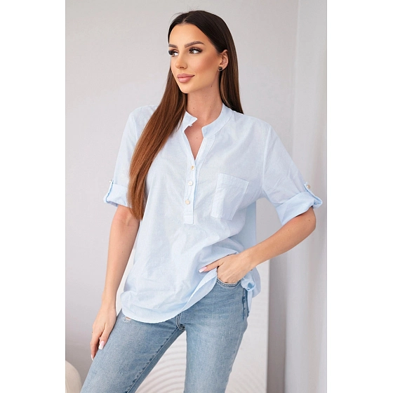 Dámská košilová halenka 39615 modrá - Kesi