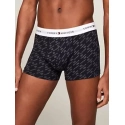 Pánské boxerky 3Pack UM0UM02768 0Y1 šedé/černé/potisk - Tommy Hilfiger
